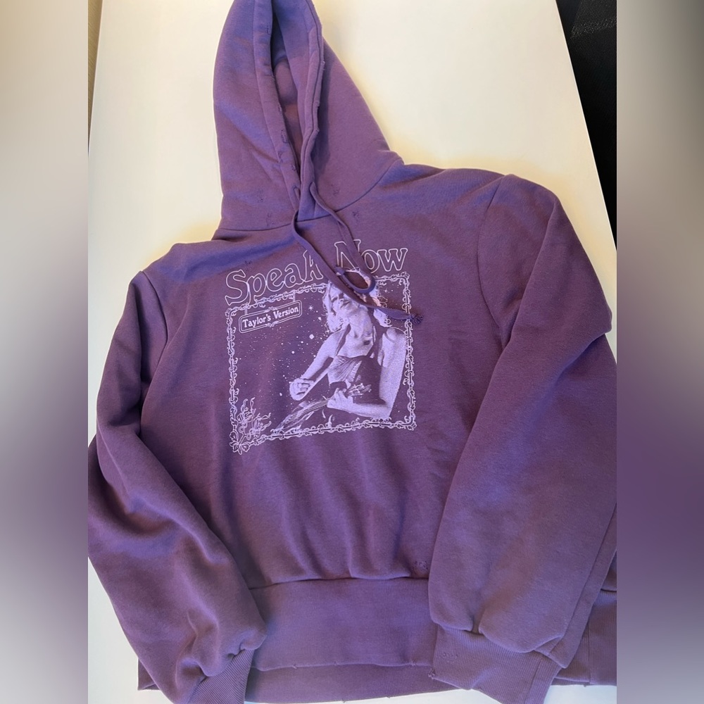 Taylor Swift speak now purple cropped hoodie. Brand new never worn